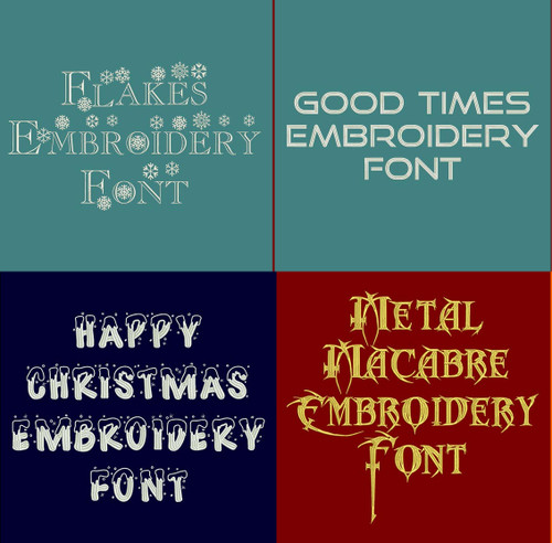 20 BX Fonts - Font Bundle 5 - 20 Embrilliance Machine Embroidery Fonts