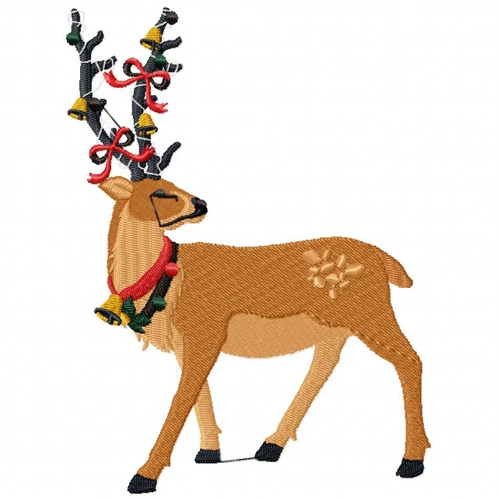 Christmas Reindeer - Christmas Character #04 Machine Embroidery Design