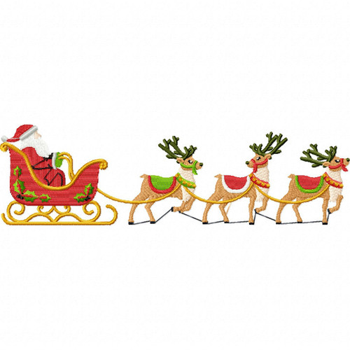 Santa's Sleigh - North Pole Character #07 Machine Embroidery Design