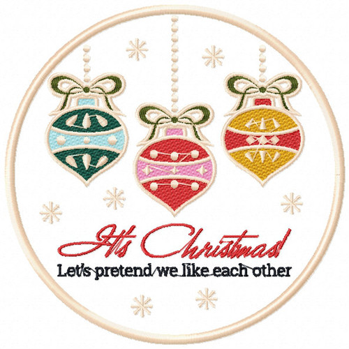 It's Christmas - Humor Christmas Patch #07 Machine Embroidery Design