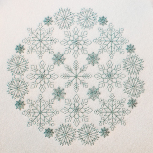 Christmas Mandalas Collection of 8 Machine Embroidery Designs in Stitched