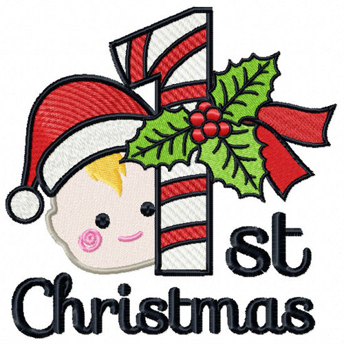 Baby's First Christmas - Baby's First #01 Machine Embroidery Design