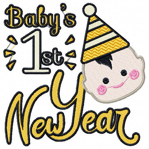 Baby's First New Year - Baby's First #02 Machine Embroidery Design
