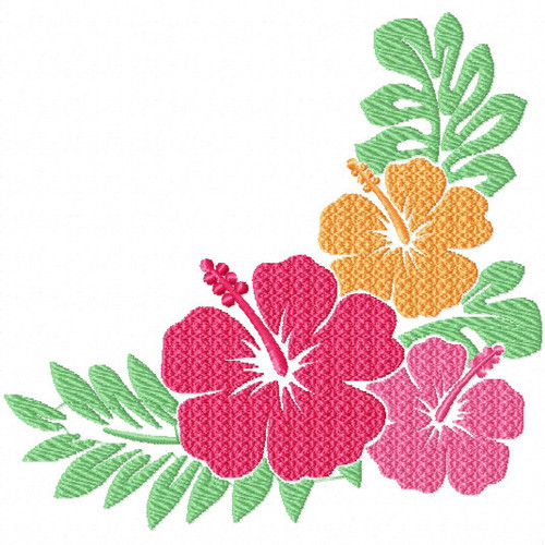 Hibiscus 3 - Flower #08 Machine Embroidery Design