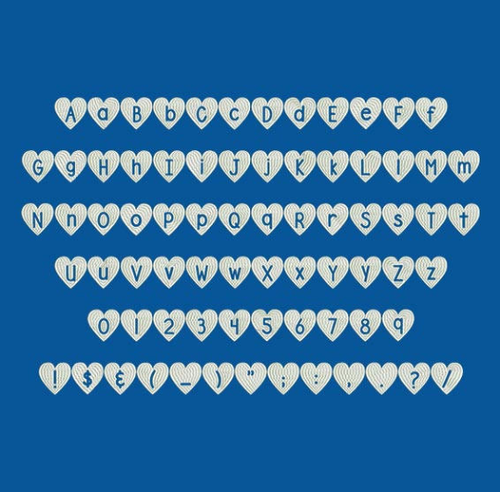 DJB Shape Up Hearts Machine Embroidery Font Now Includes BX Format!