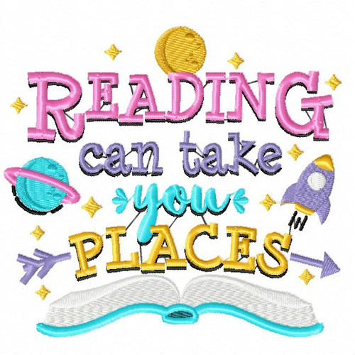 Reading Can Take You Places - Reading Hobby #02 Machine Embroidery Design