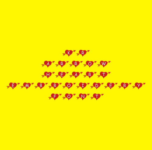 KR Arrow Heart Machine Embroidery Font Now Includes BX Format!