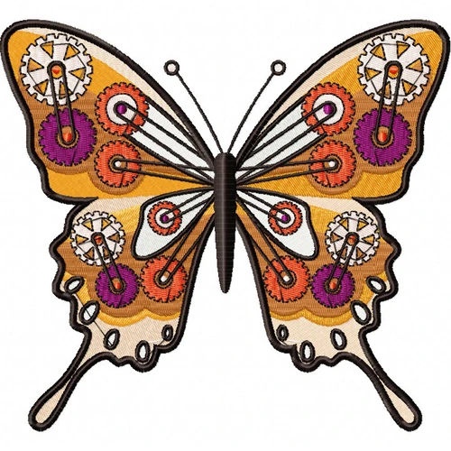 Steampunk Butterfly - Machine Embroidery Design - Steampunk Collection #15