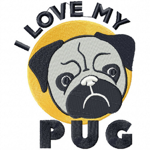 Pug #01 Machine Embroidery Design