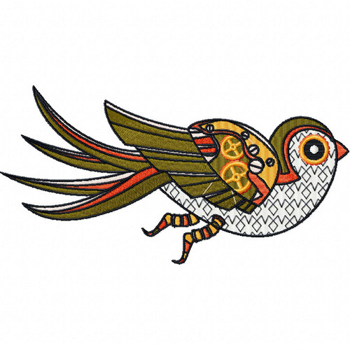 Steampunk Bird - Machine Embroidery Design - Steampunk Collection #18