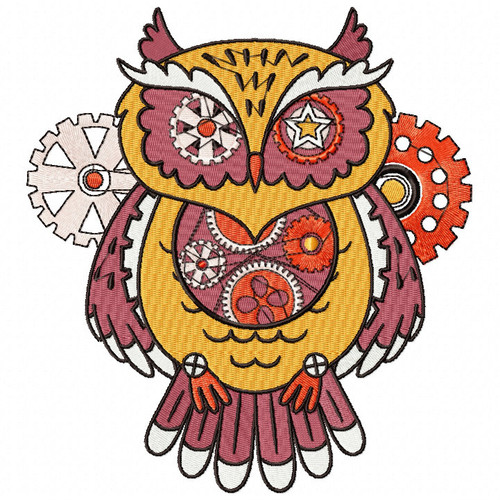 Steampunk Owl - Machine Embroidery Design - Steampunk Collection #19