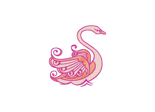 Swan Twin Pack Left Machine Embroidery Design