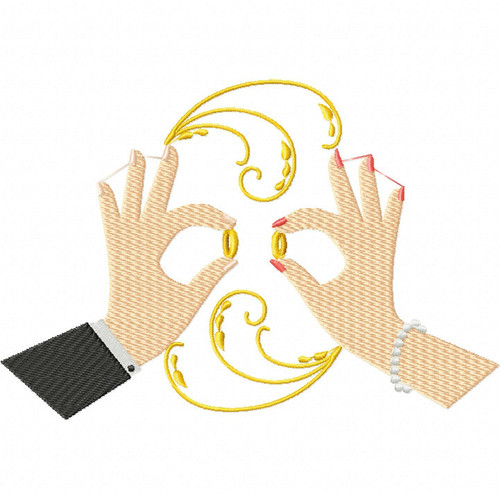 Wedding Ring #06 Machine Embroidery Design