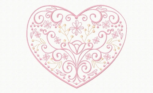 Abstract Heart Swirls Machine Embroidery Deign