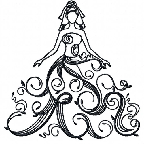 Wedding Dress Collection #04- Machine Embroidery Design