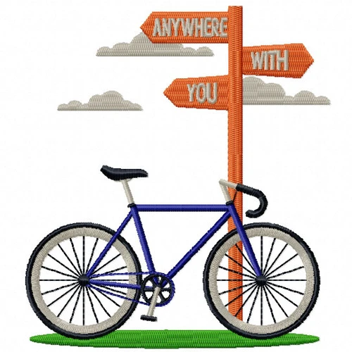 Anywhere With You - Cycling Hobby Collection #05 - Machine Embroidery Design