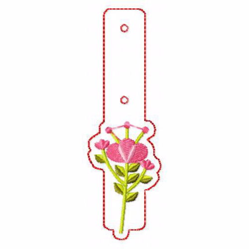 Flower Embellishments 03 Key Fobs - In The Hoop Machine Embroidery Design