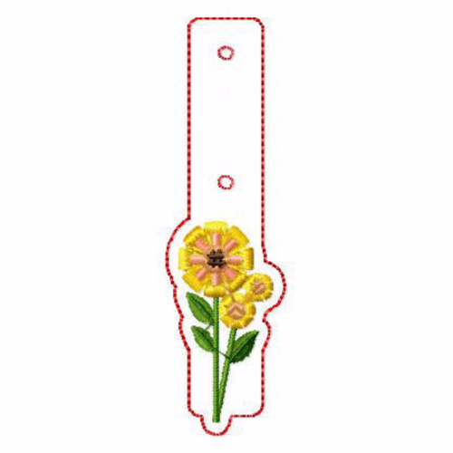 Flower Embellishments 04 Key Fobs - In The Hoop Machine Embroidery Design