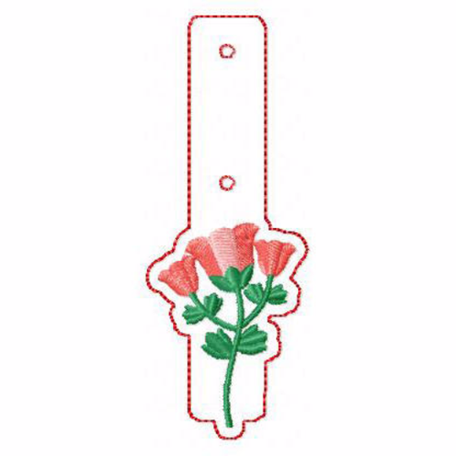 Flower Embellishments 05 Key Fobs - In The Hoop Machine Embroidery Design