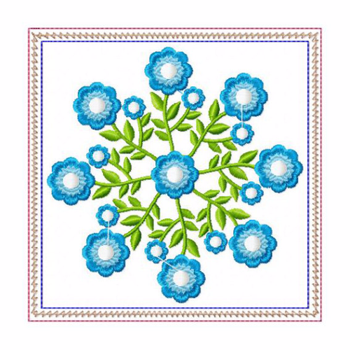In The Hoop Machine Embroidery Mug Rug - Circle of Flowers Collection #02