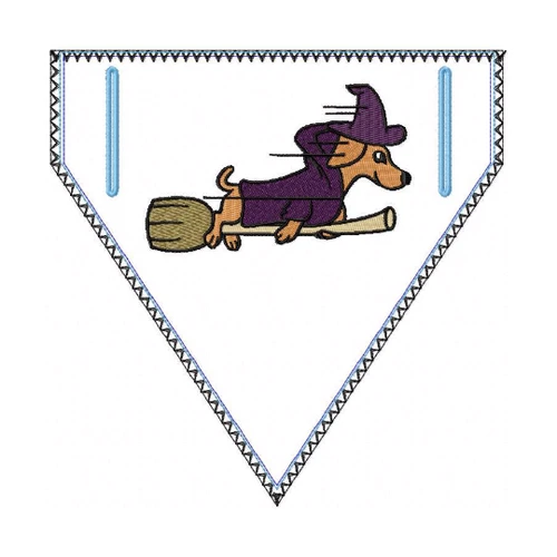 Dachshund Doggie Bandana 02 - In The Hoop Machine Embroidery Design