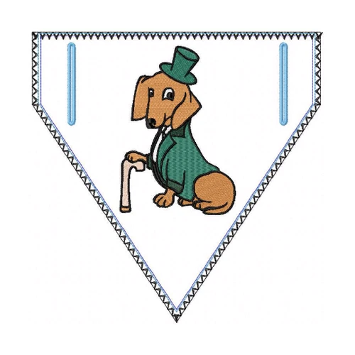 Dachshund Doggie Bandana 03 - In The Hoop Machine Embroidery Design