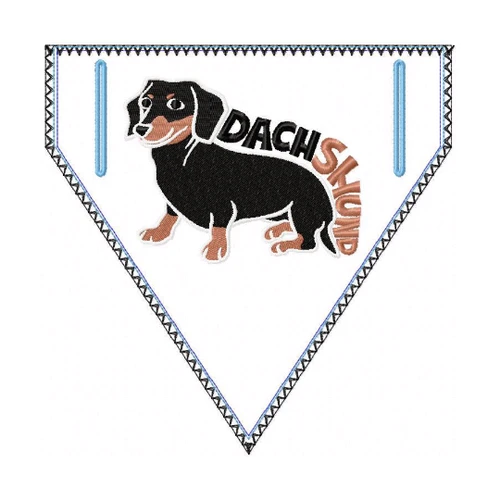 Dachshund Doggie Bandana 05 - In The Hoop Machine Embroidery Design