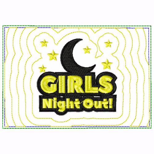 Girls Night Small Money Purse 02 - In The Hoop Machine Embroidery Design