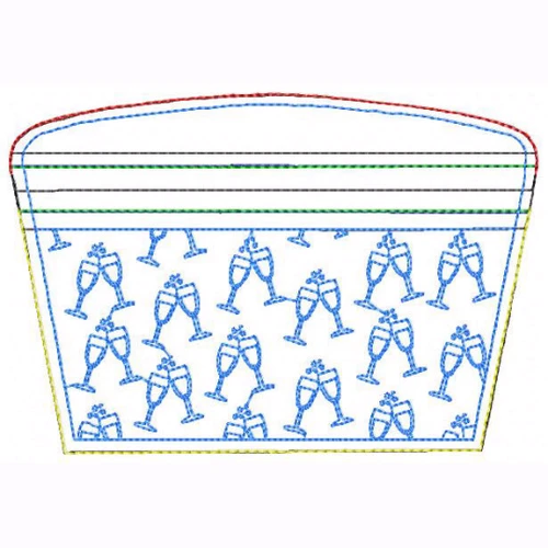 Girls Night Small Money Purse 03 - In The Hoop Machine Embroidery Design