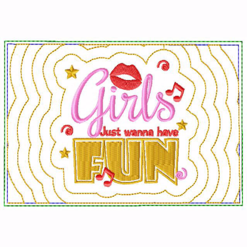 Girls Night Small Money Purse 06 - In The Hoop Machine Embroidery Design