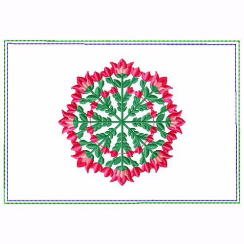 Circle of Flower Small Money Purse 01 - In The Hoop Machine Embroidery Design