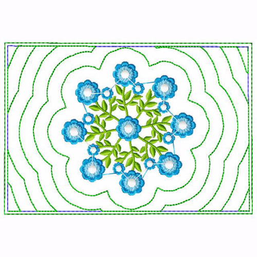 Circle of Flower Small Money Purse 02 - In The Hoop Machine Embroidery Design