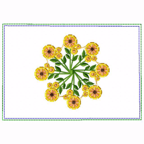 Circle of Flower Small Money Purse 04 - In The Hoop Machine Embroidery Design