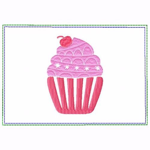 Cupcake Small Money Purse 01 - In The Hoop Machine Embroidery Design