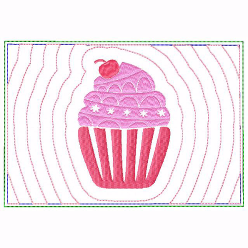Cupcake Small Money Purse 01 - In The Hoop Machine Embroidery Design