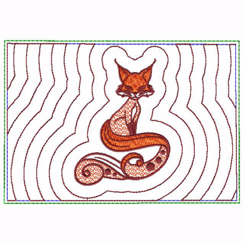 Ornament Animal Fox Small Money Purse - In The Hoop Machine Embroidery Design