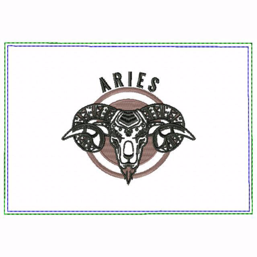 Aries Zodiac Small Money Purse - In The Hoop Machine Embroidery Design