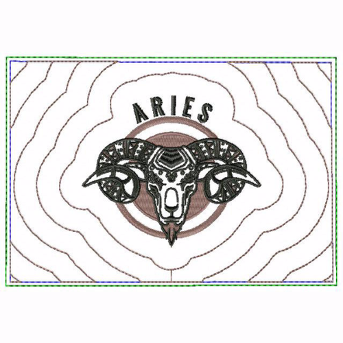 Aries Zodiac Small Money Purse - In The Hoop Machine Embroidery Design