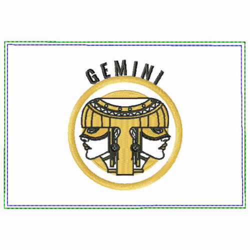 Gemini Zodiac Small Money Purse - In The Hoop Machine Embroidery Design