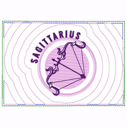 Sagittarius Zodiac Small Money Purse - In The Hoop Machine Embroidery Design