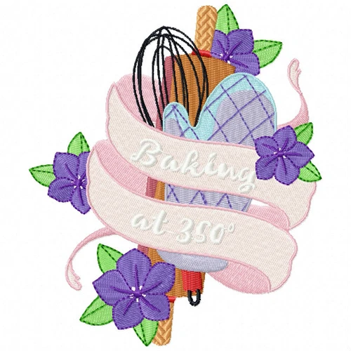Baking at 350 Degrees - Baking Hobby Collection #05 - Machine Embroidery Design