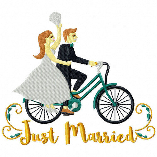 Just Married Bike - Cycling Hobby Collection #08 - Machine Embroidery Design