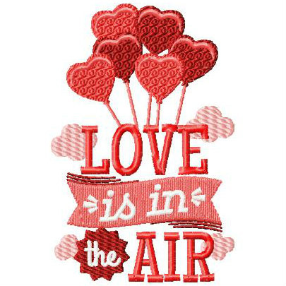 Love is in the Air - Valentines Hearts Typography Collection #02 Machine Embroidery Design