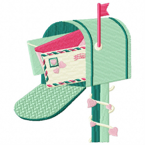 Love Letter in Mailbox - Machine Embroidery Design - General Valentine #07