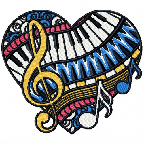 Music Lovers - Love For Hobby Collection #01 Machine Embroidery Design
