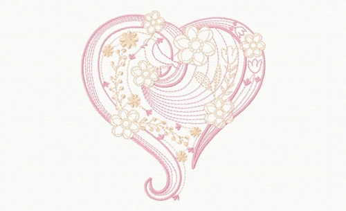 Abstract Heart Swirls #07 Machine Embroidery Design