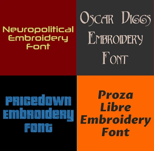 Machine Embroidery Fonts - 20 DST Font Bundle - Volume 5