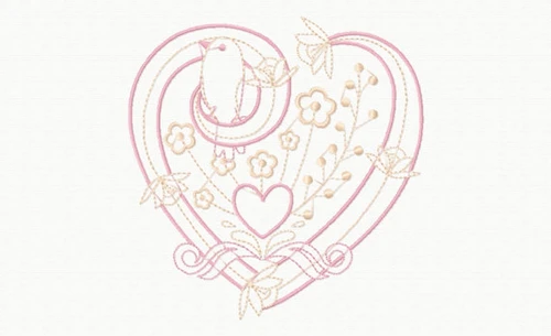 Abstract Heart Swirls #09 Machine Embroidery Design