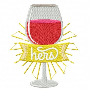 Her Wine - His & Hers Collection #04 Machine Embroidery Design