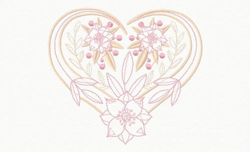 Abstract Heart Swirls #10 Machine Embroidery Design